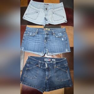 Old Navy Ultra Low Waist Deim Shorts Y2K Lot Of 3 Pair Size 10